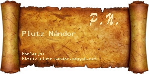 Plutz Nándor névjegykártya