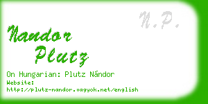 nandor plutz business card